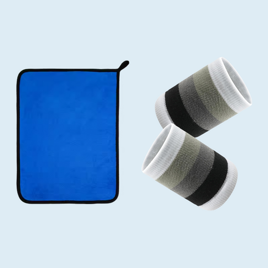 Sweat-Absorbing Towel & Wrist Support Wrap.